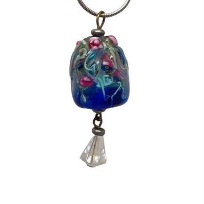 Lot 090   
Art Glass and Crystal Floral Styles Pendant