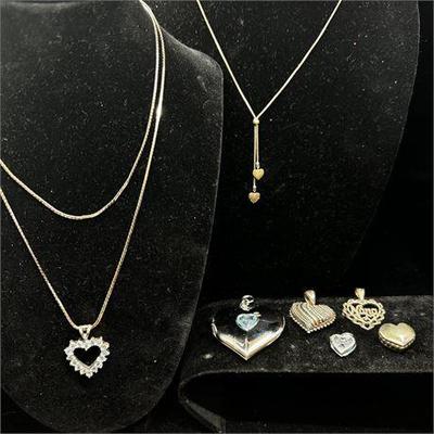 Lot 100-041   1 Bid(s)
Heart Necklaces and Pendants Grouping