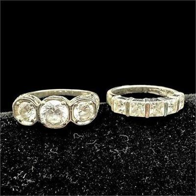 Lot 023   0 Bid(s)
Pair of Sterling Silver CZ Rings Size 8