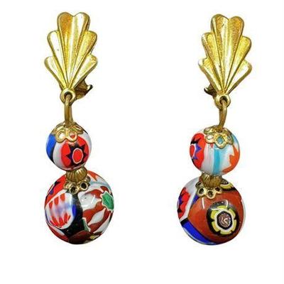 Lot 029-107   2 Bid(s)
Murano Art Glass Millefiori Beaded Earrings, Vintage