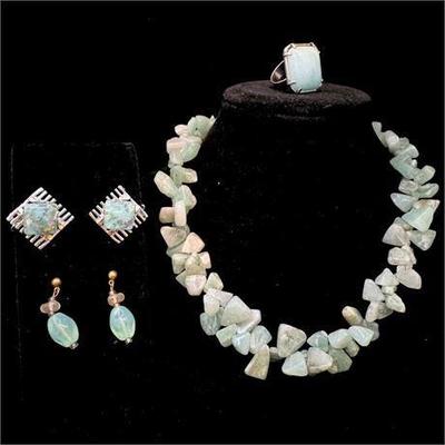 Lot 100-039   1 Bid(s)
Coro Signed Earrings and Jade Color Necklace, Earrings and Ring Grouping