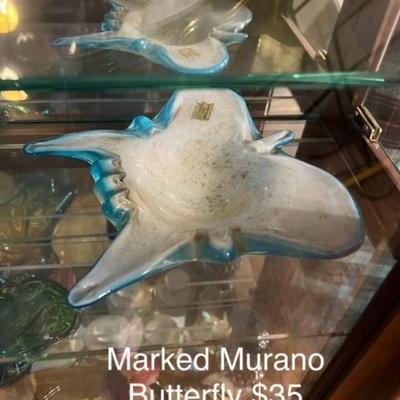 Marked Murano Butterfly $35