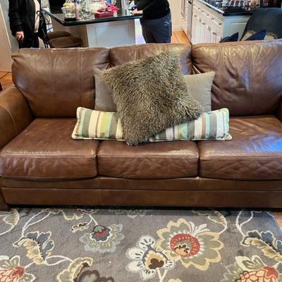 ETHAN ALLEN LEATHER COUCH