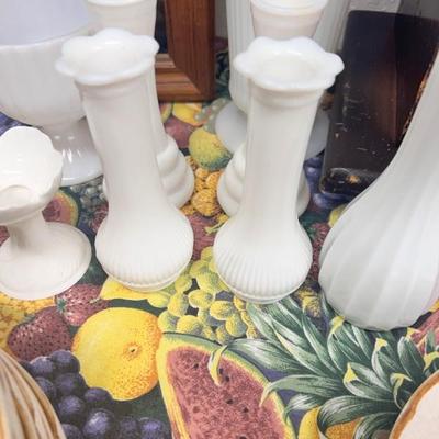 Vintage Randall White Milk Glass Bud Vase Thin Ribbed Scalloped Rim Set of 2
$6.00