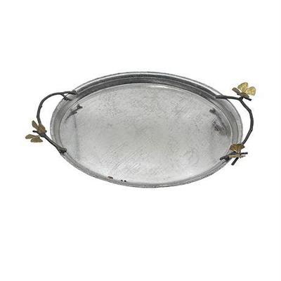 Lot 293-001  
Michael Aram Metal Serving Tray with Gold-Toned Handles