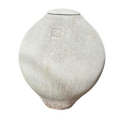 Lot 185   
Extra Large White Clay Rainwater Jar with Lid