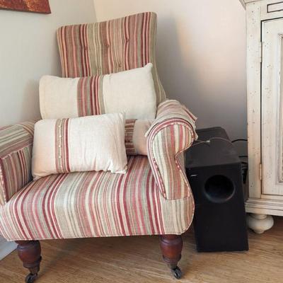 vintage striped armchair 