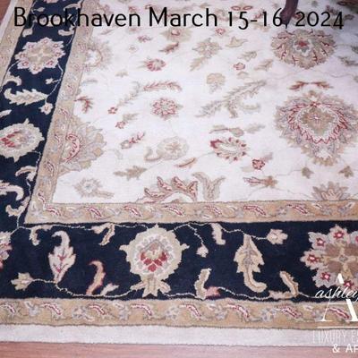 RUG - (8’x12’) Cream color floral with black border