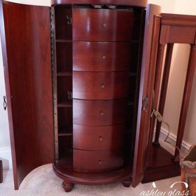 Small Oval Jewelry Cabinet( 37â€ h x 18â€ w x 14â€ d)