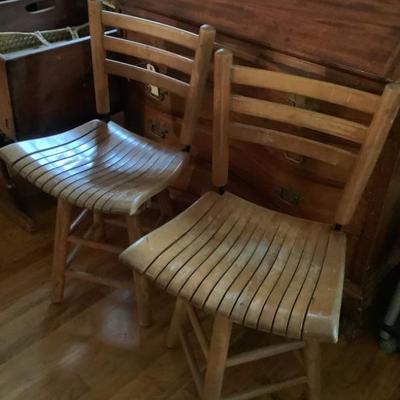Swivel wooden chairs 