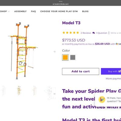 Brainrich jungle gym $275 tension mount indoor-new 