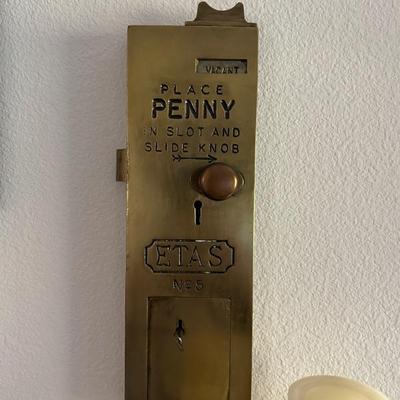 ETAS No 5 Penny Toilet Lock Circa 1920s