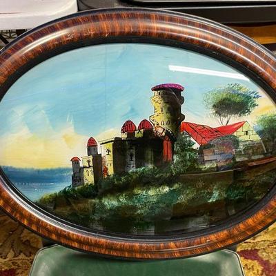 Reverse Painted Domed Glass