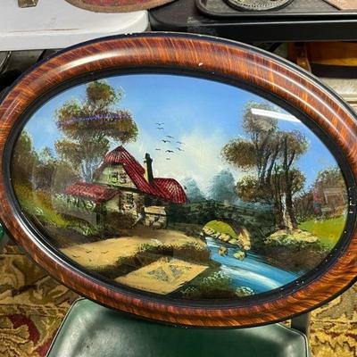 Reverse Painted Domed Glass
