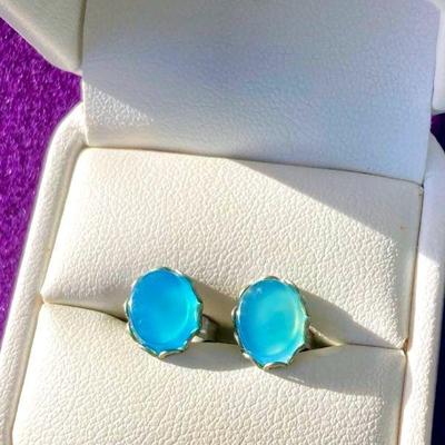 HGS104 Blue Lace Agate Earrings 
