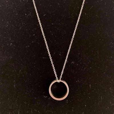 HGS153 "Wave" SS Ring Necklace 