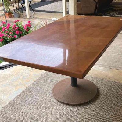 HGS162 Large Wood Table With Metal Pedestal