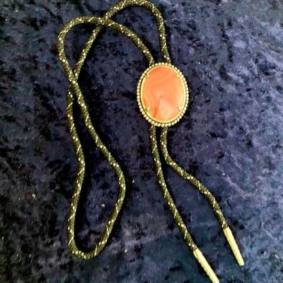 HGS086 Genuine Agate Bolo Tie