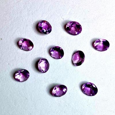 HGS057 Genuine Faceted Round Amethyst X 10