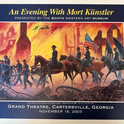 Evening With Mort Kunstler - War Is Hell, Poster Georgia Nov. 15 1864 - Civil War Art - Signed