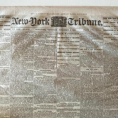 1800s NY Tribune Newspaper