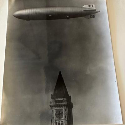 Hindenburg Over Customs House Boston, MA May 6th, 1937 - Large Original Photograph