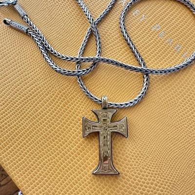 Konstantino 925 & 18kt cross & chain