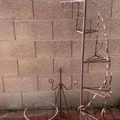 Metal plant stand and yard decor