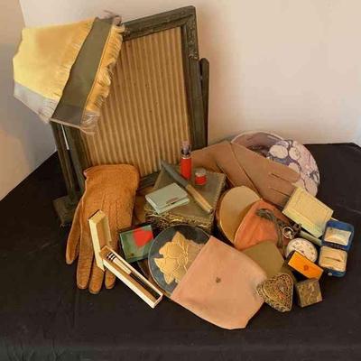 Vintage ladies gloves, trinket boxes, and more