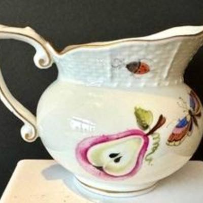 Herend Hand Painted Creamer, measuring 3.25 inches tall. 