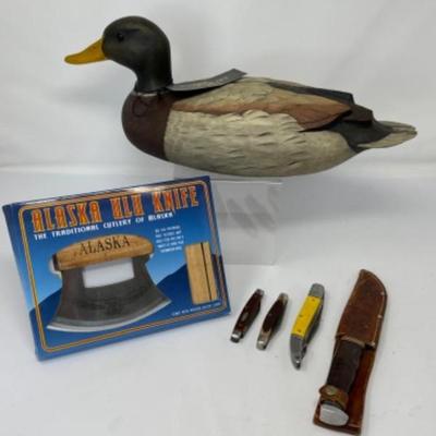 Vintage Kabar 55 Hunting Knife, Pocket Knives, Alaska Zulu Knife, Duck Decoy