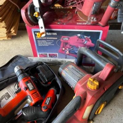 Power Tools: Chainsaw & Parts, Cordless Drill & Chainsaw Sharpener
