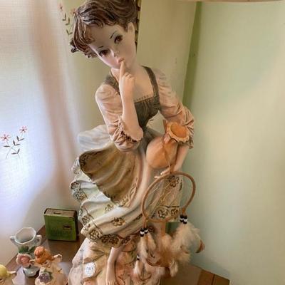 Vintage LARGE Azzolin Brothers Figural Lamp Made in Italy