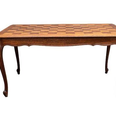 French Parquetry Table
29â€H x 59â€W x 35.5â€D