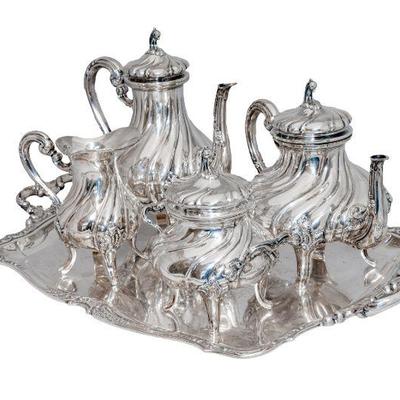 Four Piece Continental
800 Sterling Silver Coffee-Tea and Tray