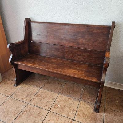 Antique Wooden Church Pew in Dark Wood - Comes with Optional Cushion 50