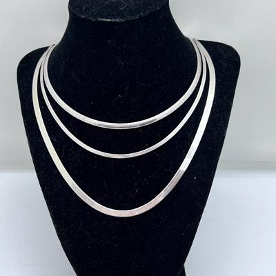 Set of Three Sterling Silver Chains- 14
