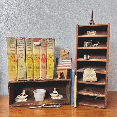 Antique Childrens Book Collection & Decor- The Little Colonel Series, Antique Decor Miniatures & Wood Boxes