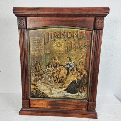 Antique Diamond Dyes Cabinet with Vintage Advertising Illustration 21