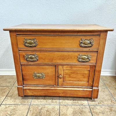 Very Old Antique Chest / Commode with Three Drawers and a lower Cabinet 