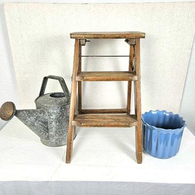 Lot of Vintage Items - Step Ladder, Watering Can & 7