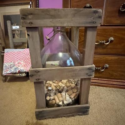 Demijohn with wood crate