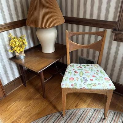 MCM DINING CHAIRS END TABLE