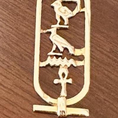 Gold cartouche pendant