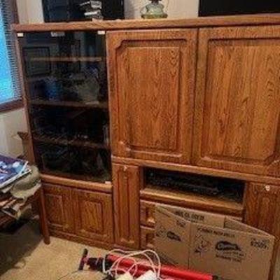 Entertainment center with Denon stereo system