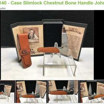 Lot # : 140 - Case Slimlock Chestnut Bone Handle JohnRussell
Case XX 5 dot USA 6173L BG42 Honoring John Russell Case Measures: 3 1/2