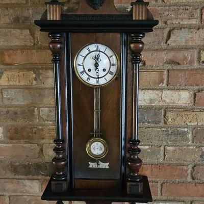 Vintage Wall Clock. 14 X 7 X 34 in.