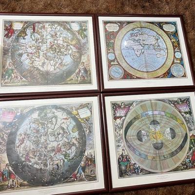 4 Framed Zodiac Themed Prints
