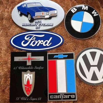 Auto Maker Signs *BMW, VW, Ford,Camaro. Oldsmobile, Mercury
