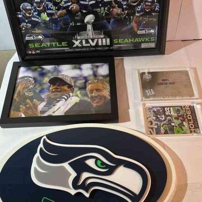 Seattle Seahawks Superbowl Champion Sign * Russell Wilson & Pete Carroll Photo * Seahawks Sign And More !
